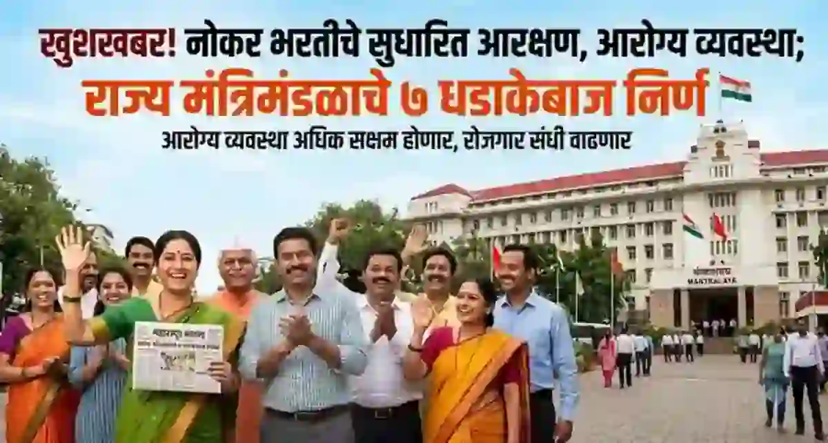 खुशखबर! नोकर भरतीचे सुधारित आरक्षण, आरोग्य व्यवस्था; राज्य मंत्रिमंडळाचे ७ धडाकेबाज निर्णय – New Arakshan GR Maharashtra State