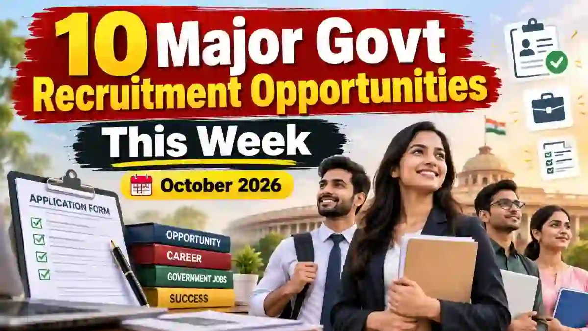 10 Major Govt Recruitment Opportunities This Week | October 2026