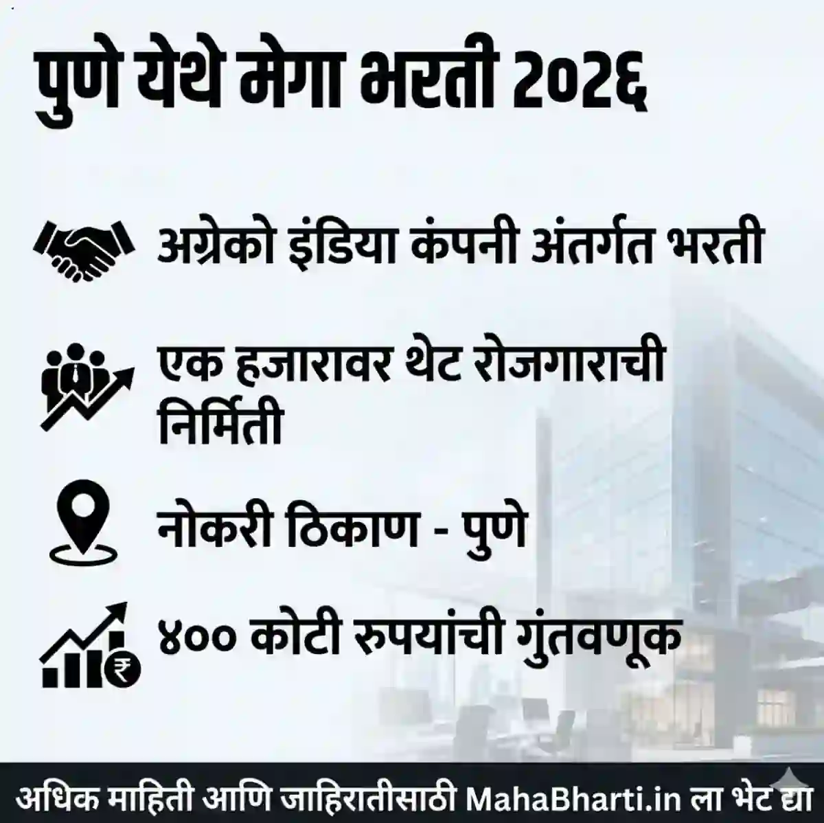 पुण्यात नोकरीची मोठीसंधी, ४०० कोटींची गुंतवणूक, एक हजार रोजगार निर्मिती होणार! Aggreko India Pune Job Openings