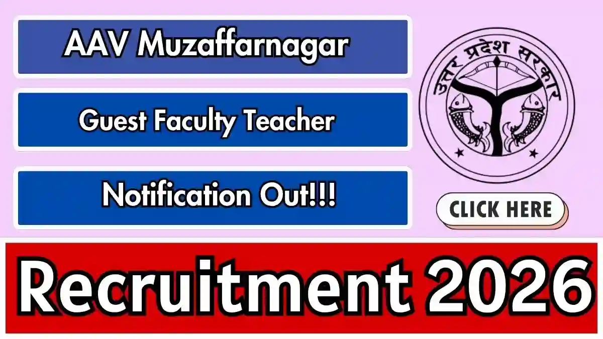 AAV Muzaffarnagar Guest Faculty Teacher Recruitment 2026 - Apply Offline for PGT, TGT Posts