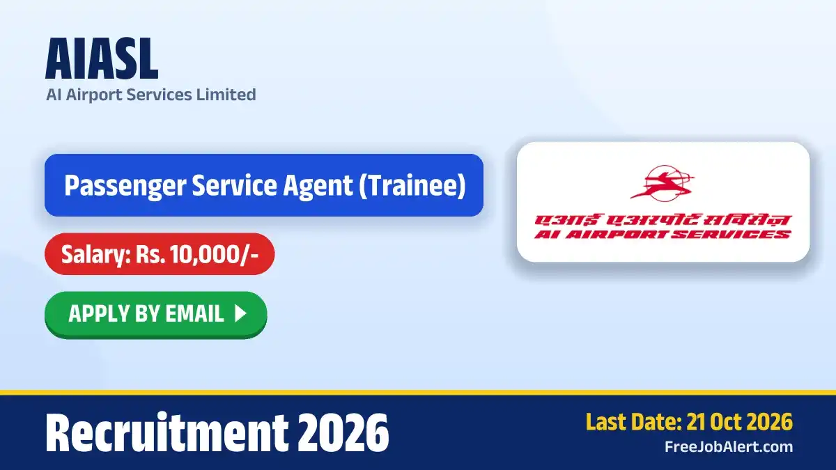 AIASL Passenger Service Agent (Trainee) Recruitment 2026 – Apply Online AIASL Passenger Service Agent (Trainee) Recruitment 2026 – Apply Online