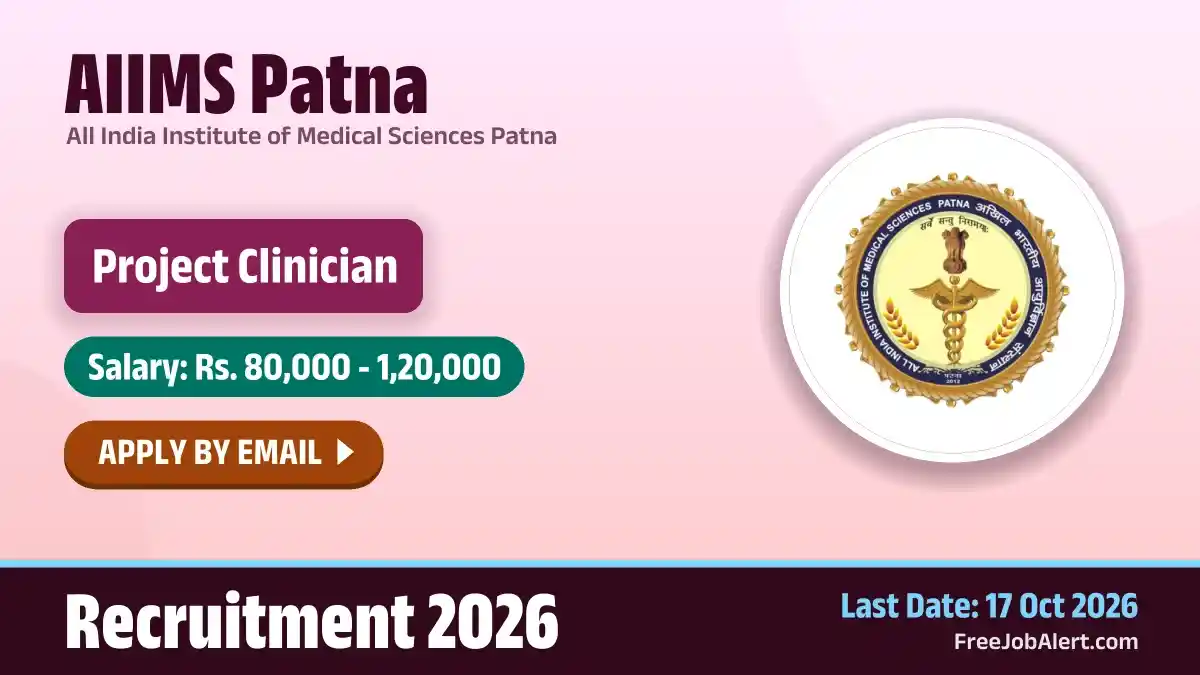 AIIMS Patna Project Clinician Recruitment 2026 – Apply Online