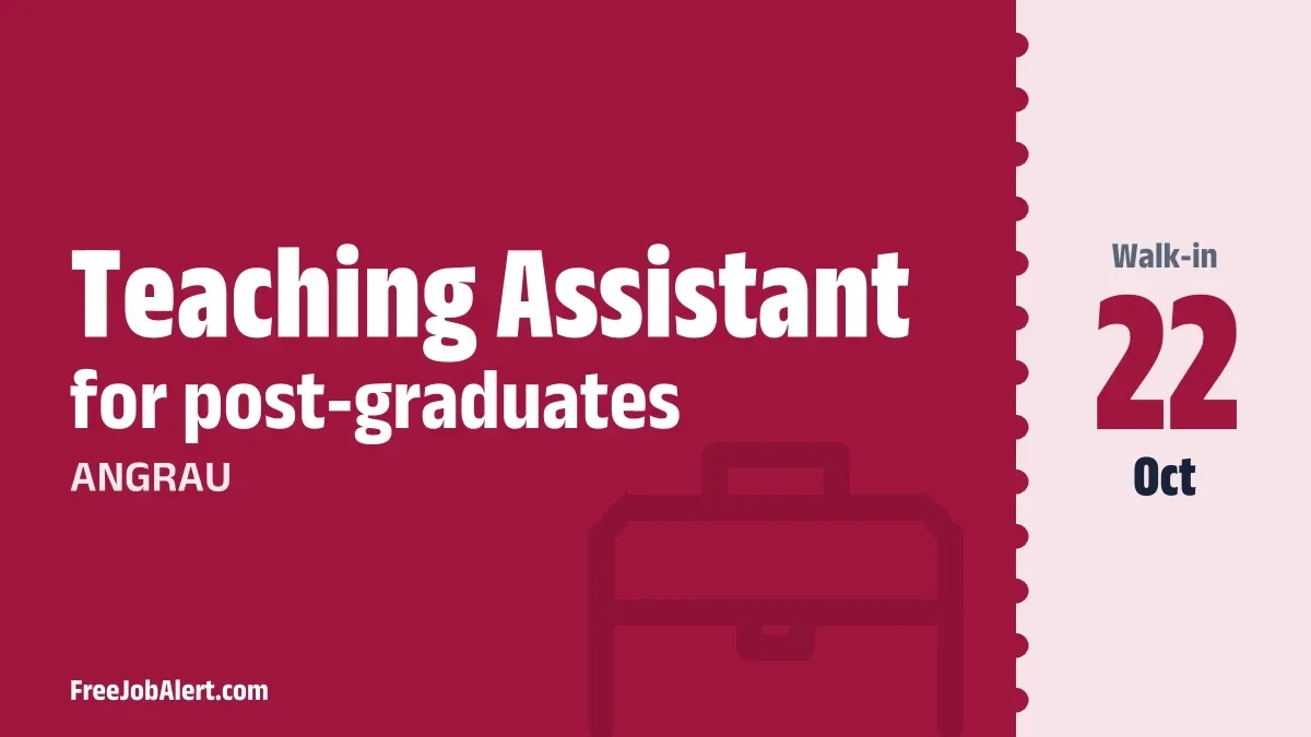 ANGRAU Teaching Assistant Recruitment 2026 – Walkin ANGRAU Teaching Assistant Recruitment 2026 – Walkin
