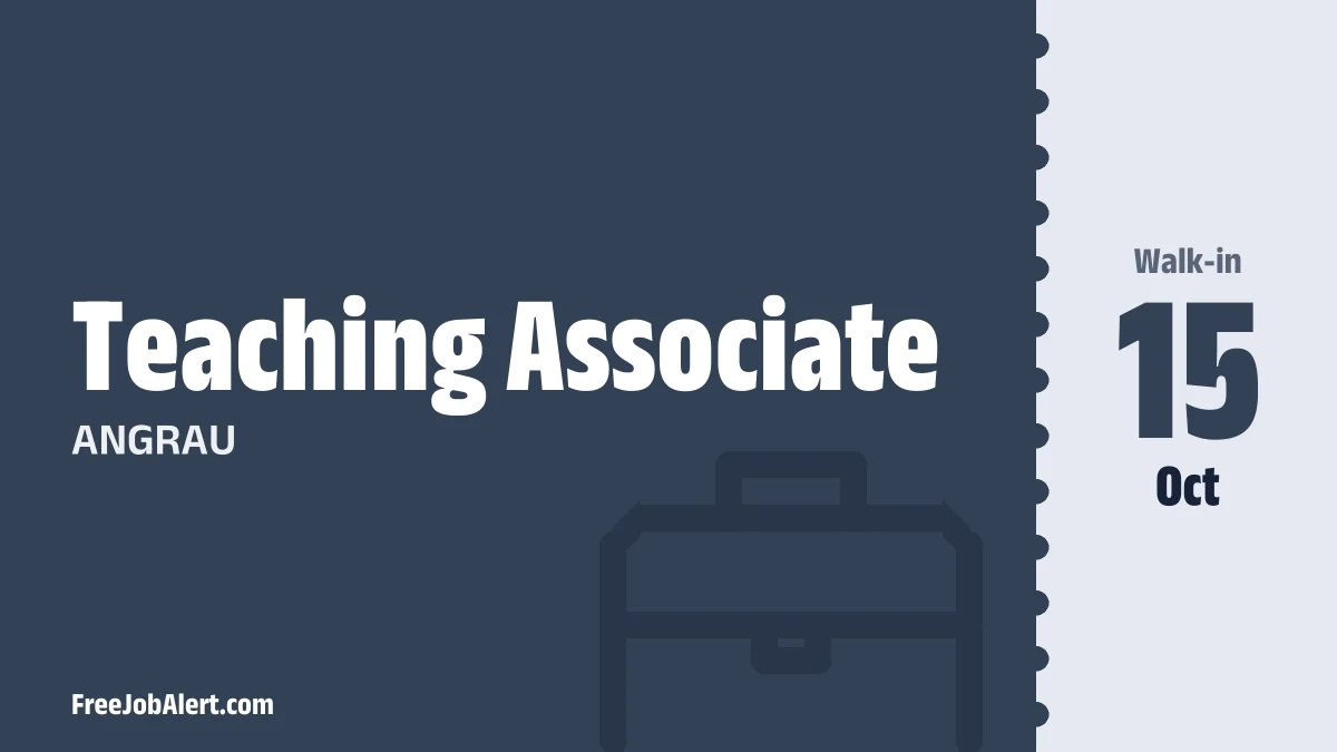 ANGRAU Teaching Associate (Crop Physiology) Recruitment 2026 – Walk-in