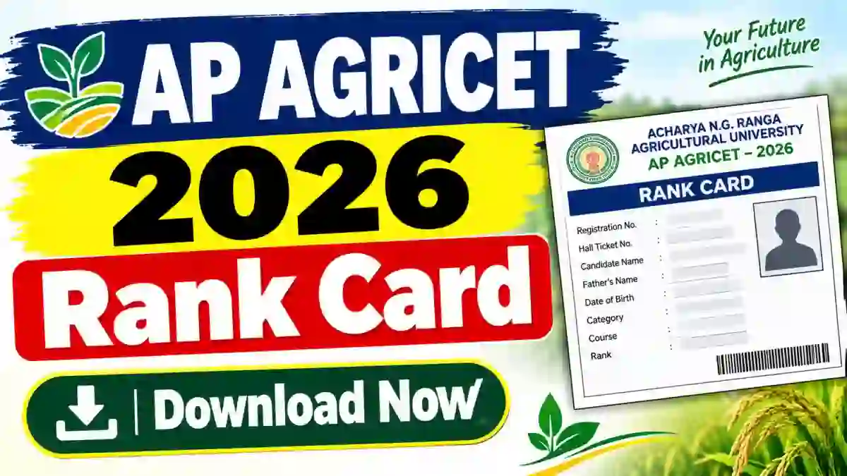 AP AGRICET 2026 Rank Card - Check Expected Date Online @ angrau.ac.in AP AGRICET 2026 Rank Card - Check Expected Date Online @ angrau.ac.in