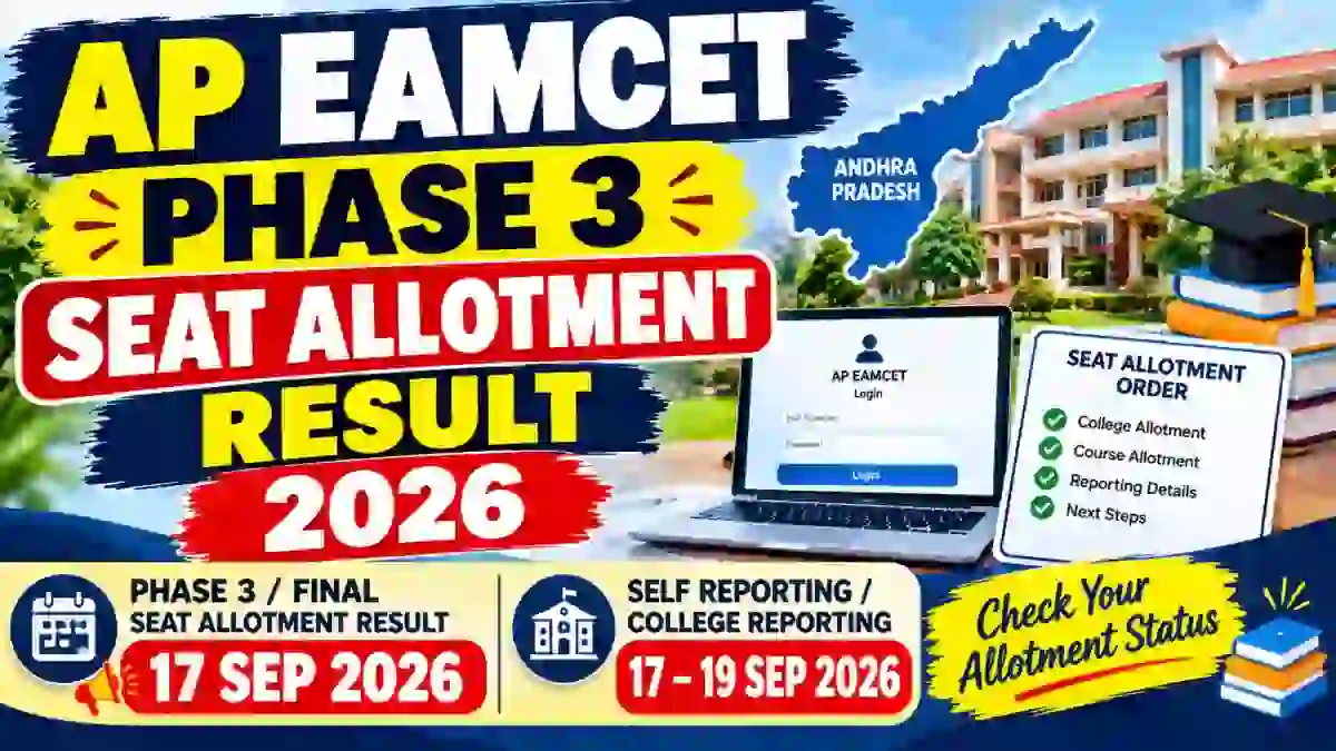 AP EAPCET Final Phase Seat Allotment Result 2026 Out - Check Result Status Online at cap.apcfss.in AP EAPCET Final Phase Seat Allotment Result 2026 Out - Check Result Status Online at cap.apcfss.in