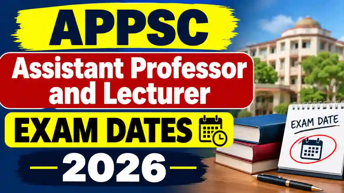 APPSC Exam Date 2026 Released - Check Assistant Professor & Lecturer Schedule at psc.ap.gov.in APPSC Exam Date 2026 Released - Check Assistant Professor & Lecturer Schedule at psc.ap.gov.in