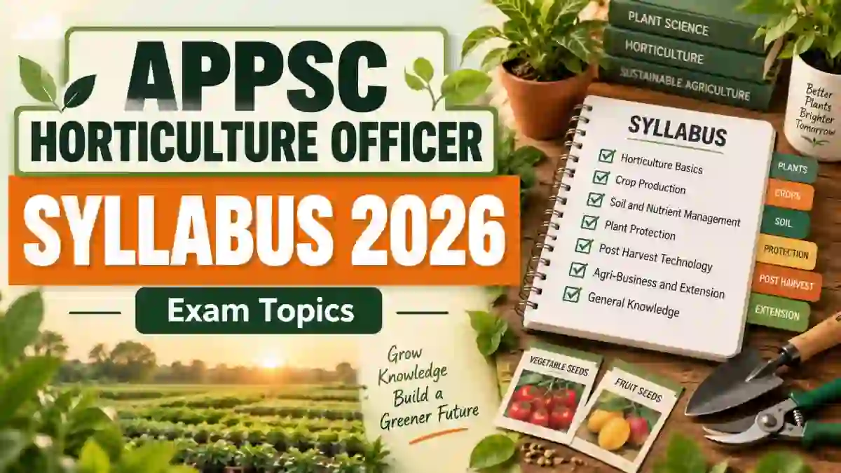 APPSC Horticulture Officer Syllabus 2026 - Check Exam Pattern, Papers & Topic-Wise Syllabus APPSC Horticulture Officer Syllabus 2026 - Check Exam Pattern, Papers & Topic-Wise Syllabus