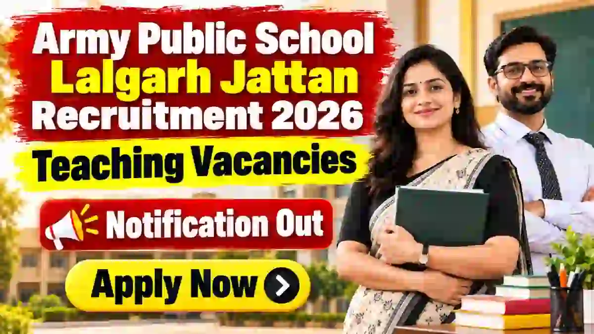 APS Lalgarh Jattan Recruitment 2026 - Apply Offline for TGT, PET, Health & Wellness Teacher Posts APS Lalgarh Jattan Recruitment 2026 - Apply Offline for TGT, PET, Health & Wellness Teacher Posts