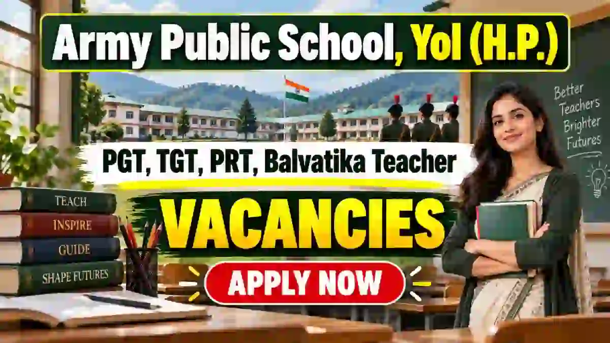 APS YOL Recruitment 2026 - Apply Offline for PGT, TGT, PRT, Balvatika Teacher Posts APS YOL Recruitment 2026 - Apply Offline for PGT, TGT, PRT, Balvatika Teacher Posts