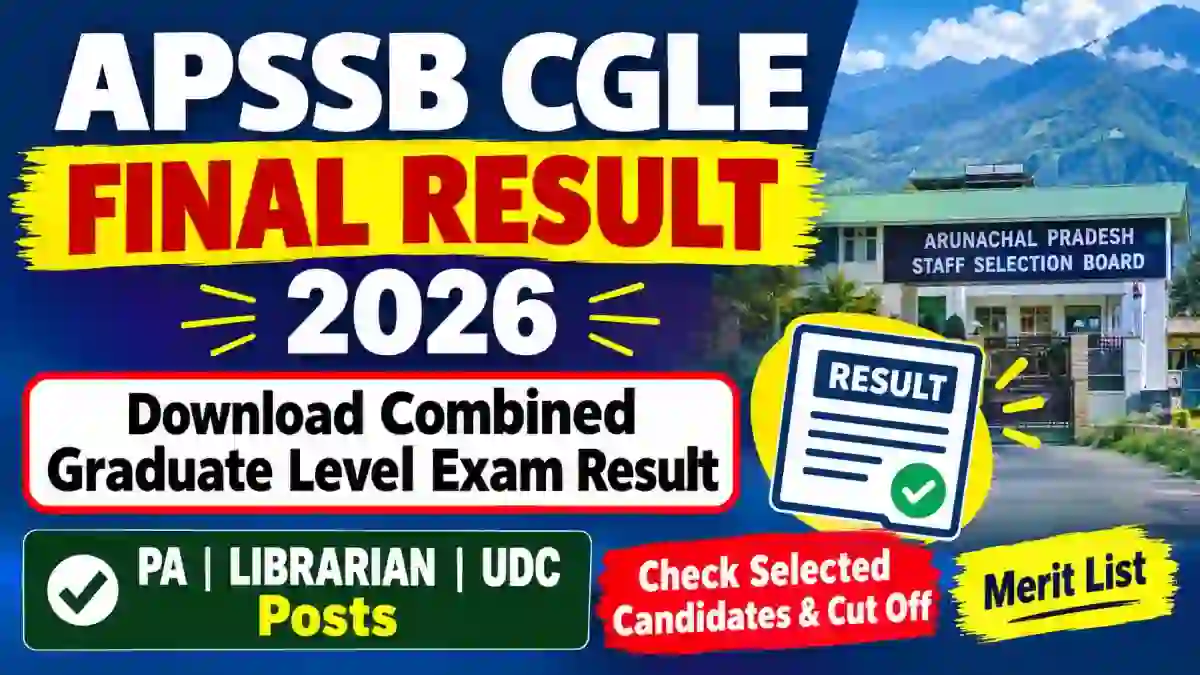APSSB CGL Exam Final Result 2026 Out - Check Selected Candidates at apssb.nic.in