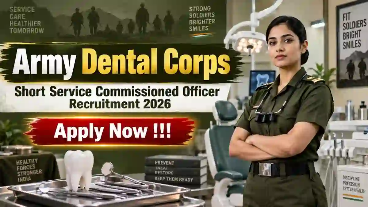 Army Dental Corps Short Service Commissioned Officer Recruitment 2026 - Apply Online for 37 Posts