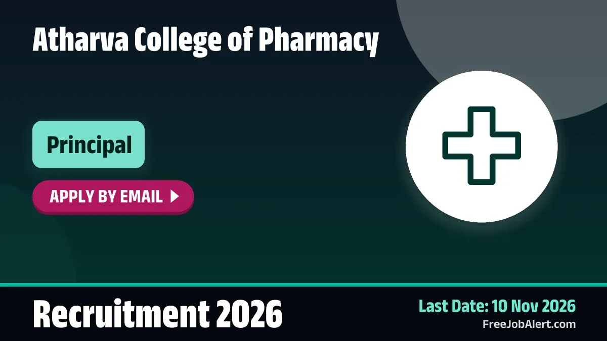 Atharva College of Pharmacy Principal Recruitment 2026 – Apply Online Atharva College of Pharmacy Principal Recruitment 2026 – Apply Online