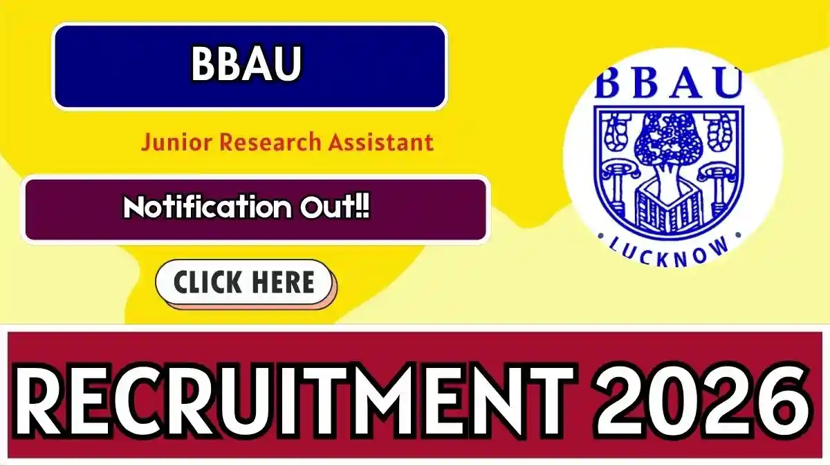 BBAU Junior Research Assistant Recruitment 2026 - Apply Online BBAU Junior Research Assistant Recruitment 2026 - Apply Online