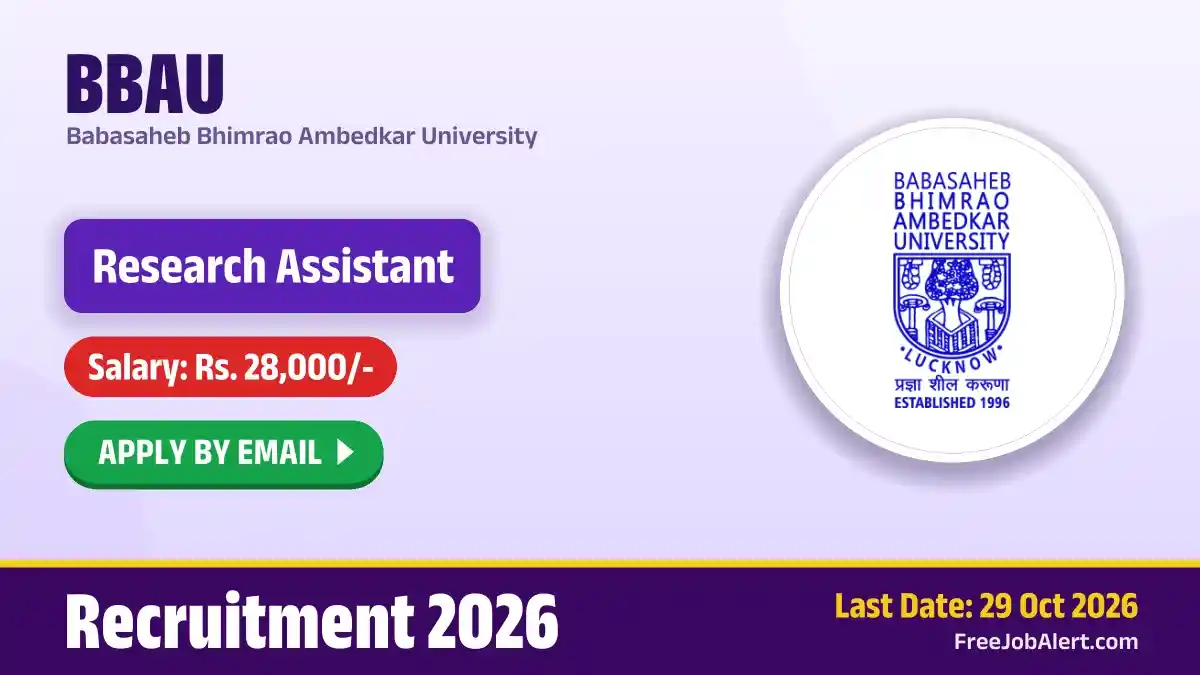 BBAU Research Assistant Recruitment 2026 – Apply Online BBAU Research Assistant Recruitment 2026 – Apply Online