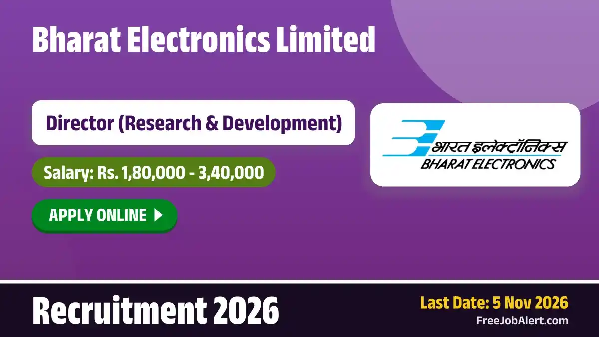 BEL Director Recruitment 2026 – Apply Online BEL Director Recruitment 2026 – Apply Online