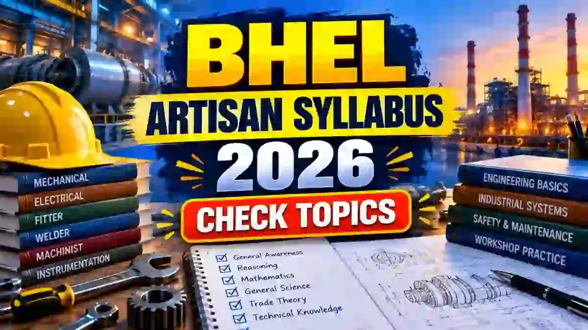BHEL Artisan Syllabus 2026 - Download Exam Pattern & Trade-Wise Topics, Marks BHEL Artisan Syllabus 2026 - Download Exam Pattern & Trade-Wise Topics, Marks