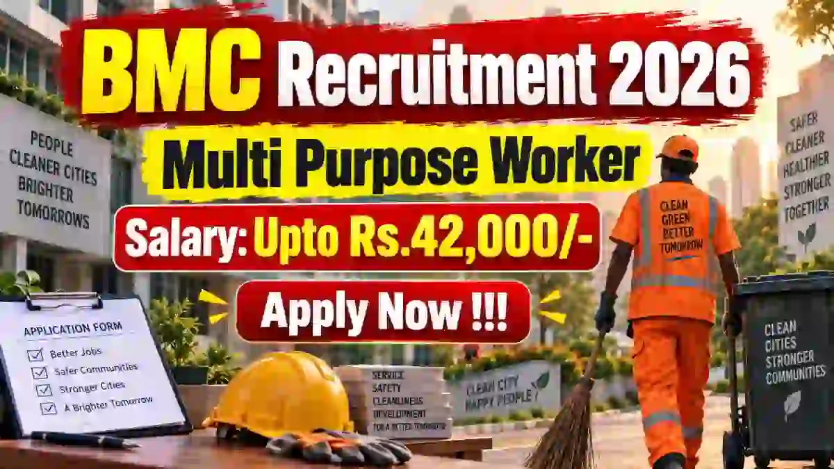 BMC Multi Purpose Worker Recruitment 2026 - Apply Offline BMC Multi Purpose Worker Recruitment 2026 - Apply Offline
