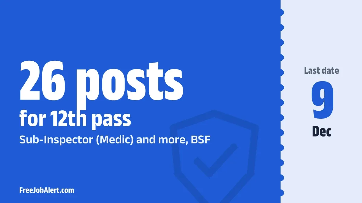 BSF Sub Inspector Recruitment 2026 – Apply Offline for 34 Posts BSF Sub Inspector Recruitment 2026 – Apply Offline for 34 Posts