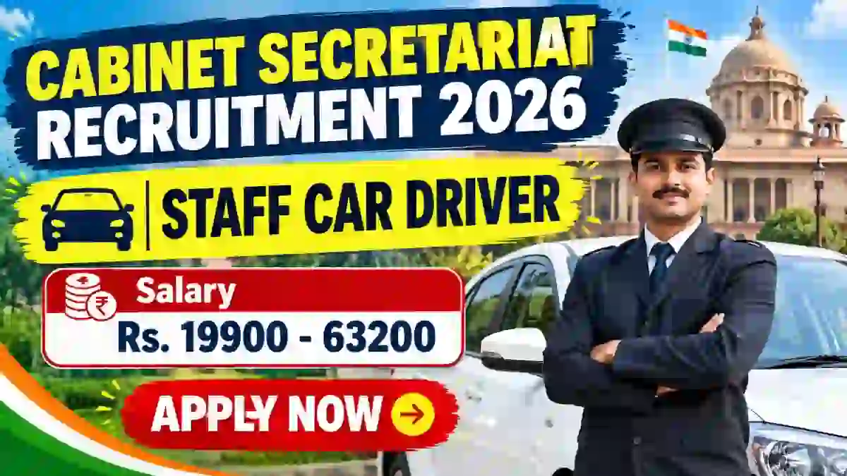 Cabinet Secretariat Staff Car Driver Recruitment 2026 - Apply Offline Cabinet Secretariat Staff Car Driver Recruitment 2026 - Apply Offline