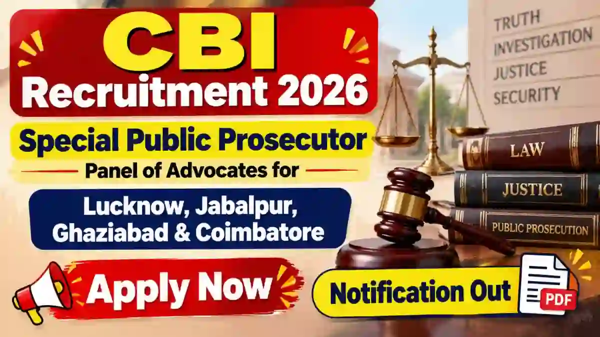 CBI Special Public Prosecutor Recruitment 2026 – Apply Online