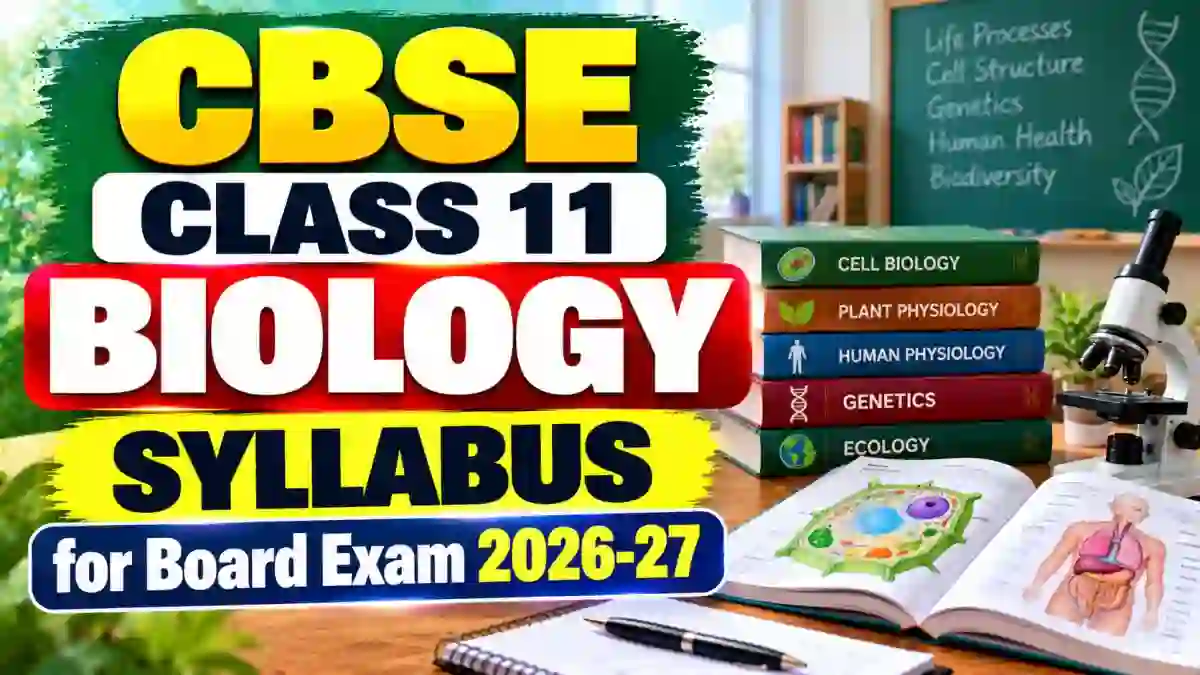CBSE Class 11 Biology Syllabus 2026-27 Released - 19 Chapters, Unit-Wise Marks and PDF CBSE Class 11 Biology Syllabus 2026-27 Released - 19 Chapters, Unit-Wise Marks and PDF