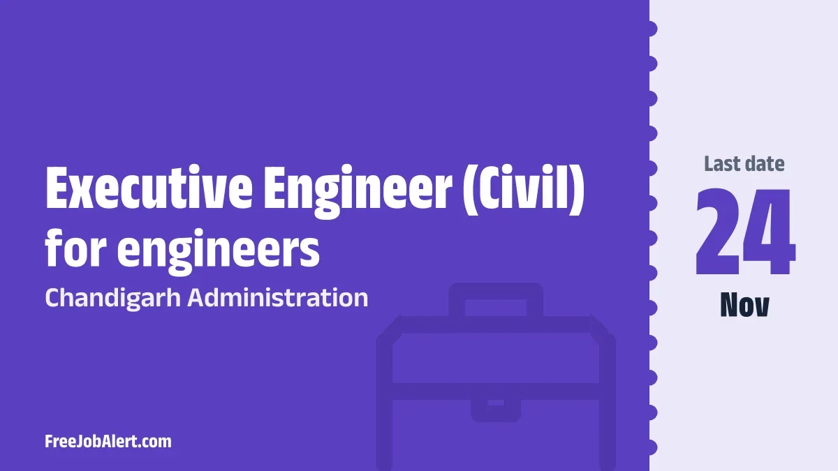Chandigarh Administration Executive Engineer Recruitment 2026 – Apply Offline for 4 Posts Chandigarh Administration Executive Engineer Recruitment 2026 – Apply Offline for 4 Posts