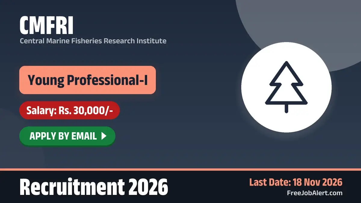 CMFRI Young Professional I Recruitment 2026 – Apply Online CMFRI Young Professional I Recruitment 2026 – Apply Online