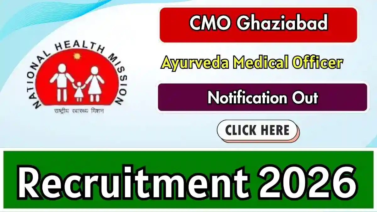 CMO Ghaziabad Ayurveda Medical Officer Recruitment 2026 – Apply Offline for 4 Posts