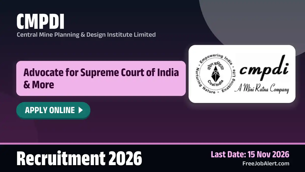 CMPDI Advocates Recruitment 2026 – Apply Online CMPDI Advocates Recruitment 2026 – Apply Online