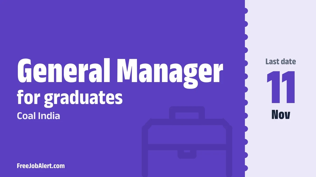 Coal India General Manager Recruitment 2026 – Apply Online