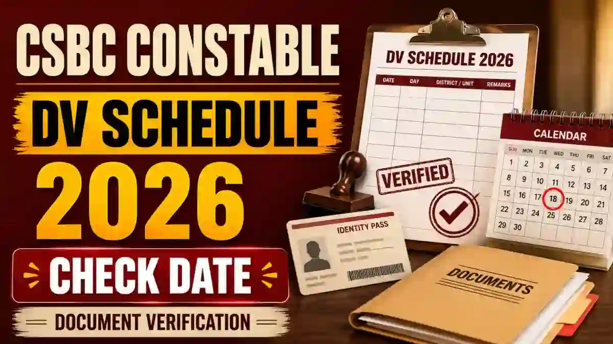 CSBC Constable PST & DV Schedule 2026 Out - Check Admit Card Dates CSBC Constable PST & DV Schedule 2026 Out - Check Admit Card Dates