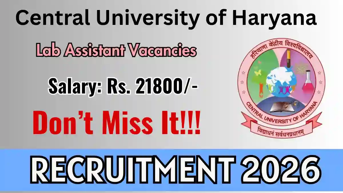 CUH Lab Assistant Recruitment 2026 – Apply Online CUH Lab Assistant Recruitment 2026 – Apply Online
