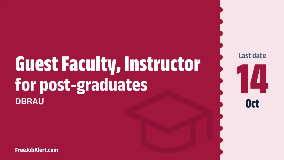 DBRAU Recruitment 2026 – Apply Online for Guest Faculty, Instructor Posts DBRAU Recruitment 2026 – Apply Online for Guest Faculty, Instructor Posts