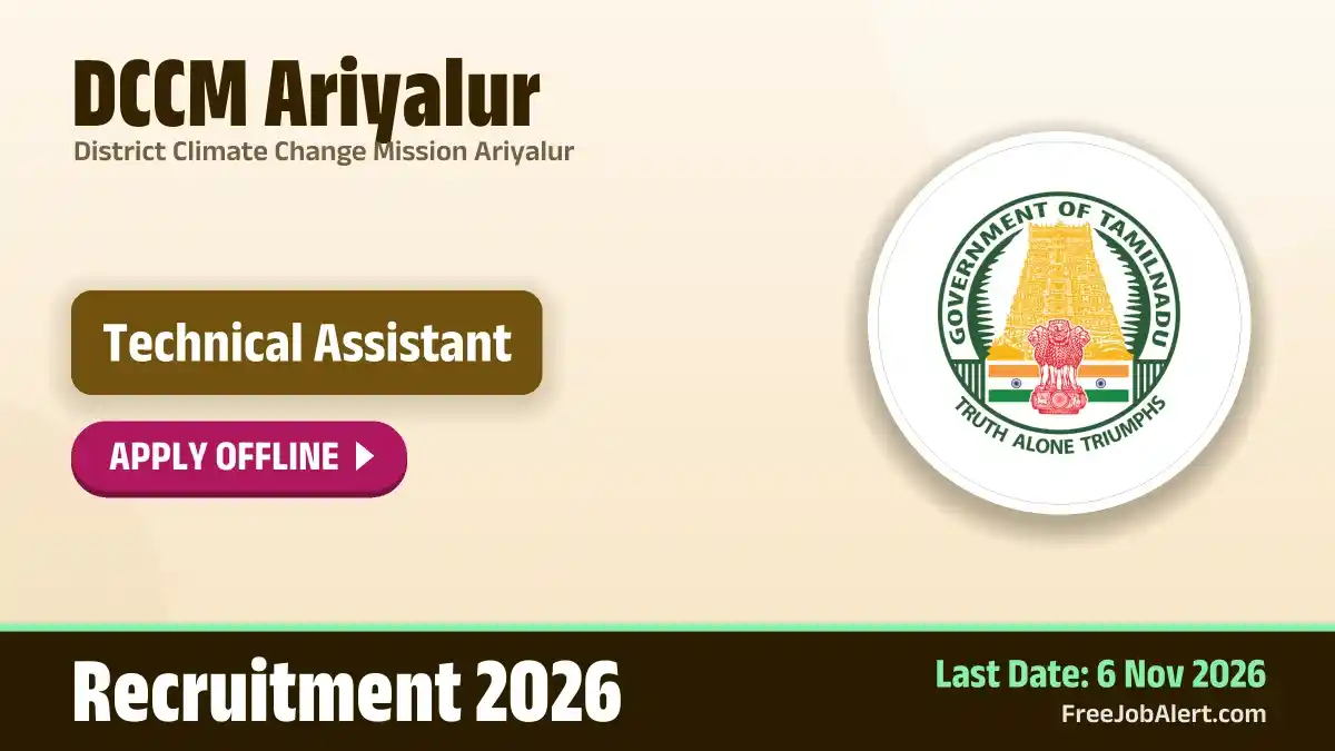DCCM Ariyalur Technical Assistant Recruitment 2026 – Apply Offline