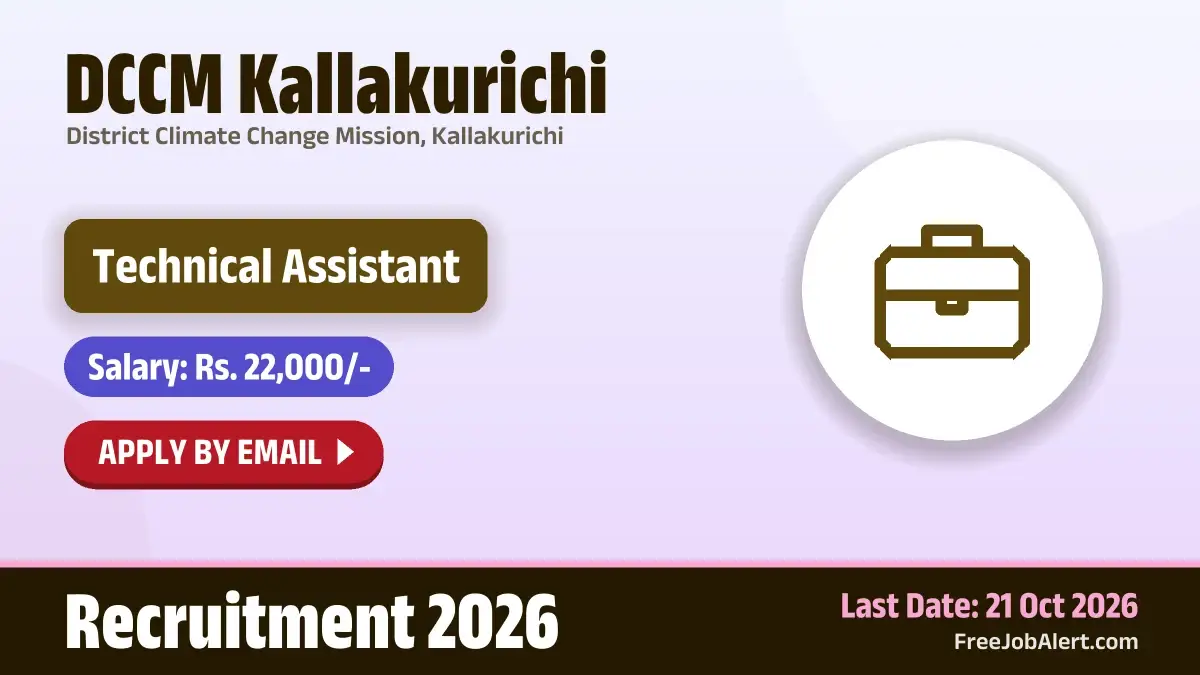 DCCM Kallakurichi Technical Assistant Recruitment 2026 – Apply Online