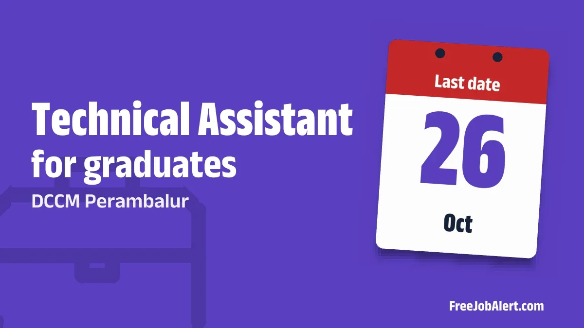 DCCM Perambalur Technical Assistant Recruitment 2026 – Apply Online