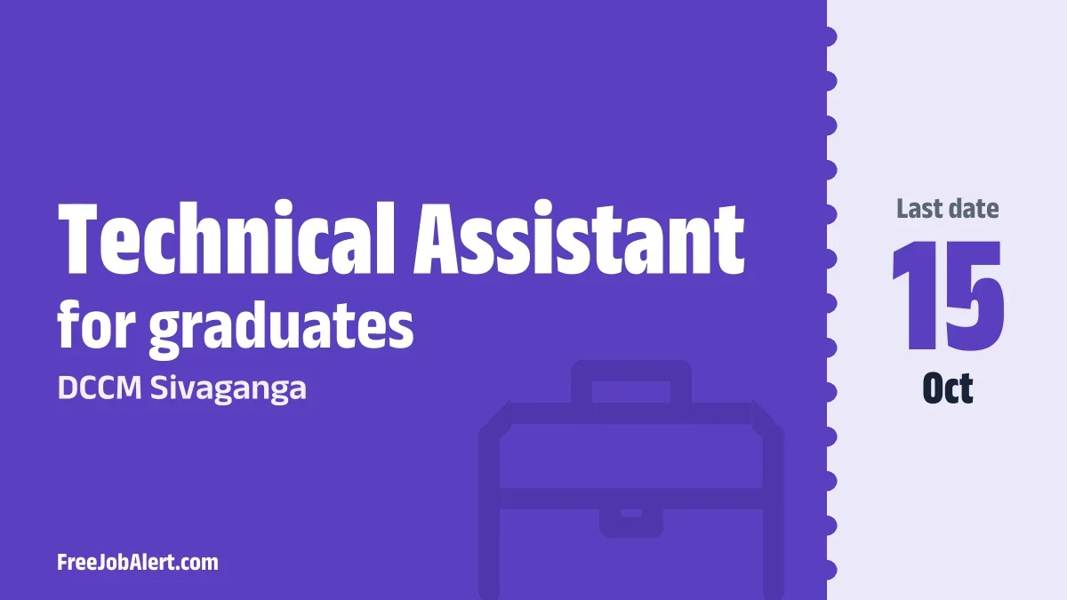 DCCM Sivaganga Technical Assistant Recruitment 2026 – Apply Online