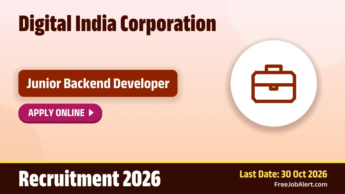 DIC Junior Backend Developer Recruitment 2026 – Apply Online DIC Junior Backend Developer Recruitment 2026 – Apply Online
