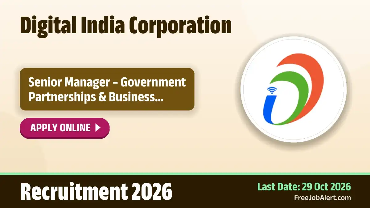 DIC Senior Manager Recruitment 2026 – Apply Online