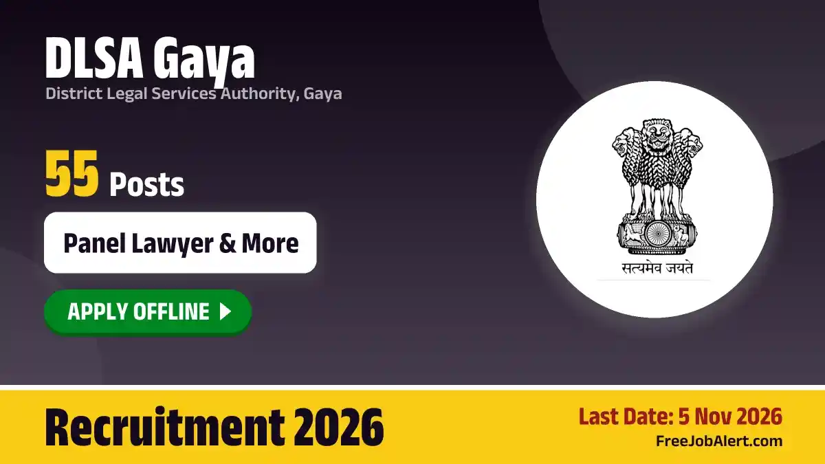 DLSA Gaya Panel Lawyer Recruitment 2026 – Apply Offline for 55 Posts DLSA Gaya Panel Lawyer Recruitment 2026 – Apply Offline for 55 Posts