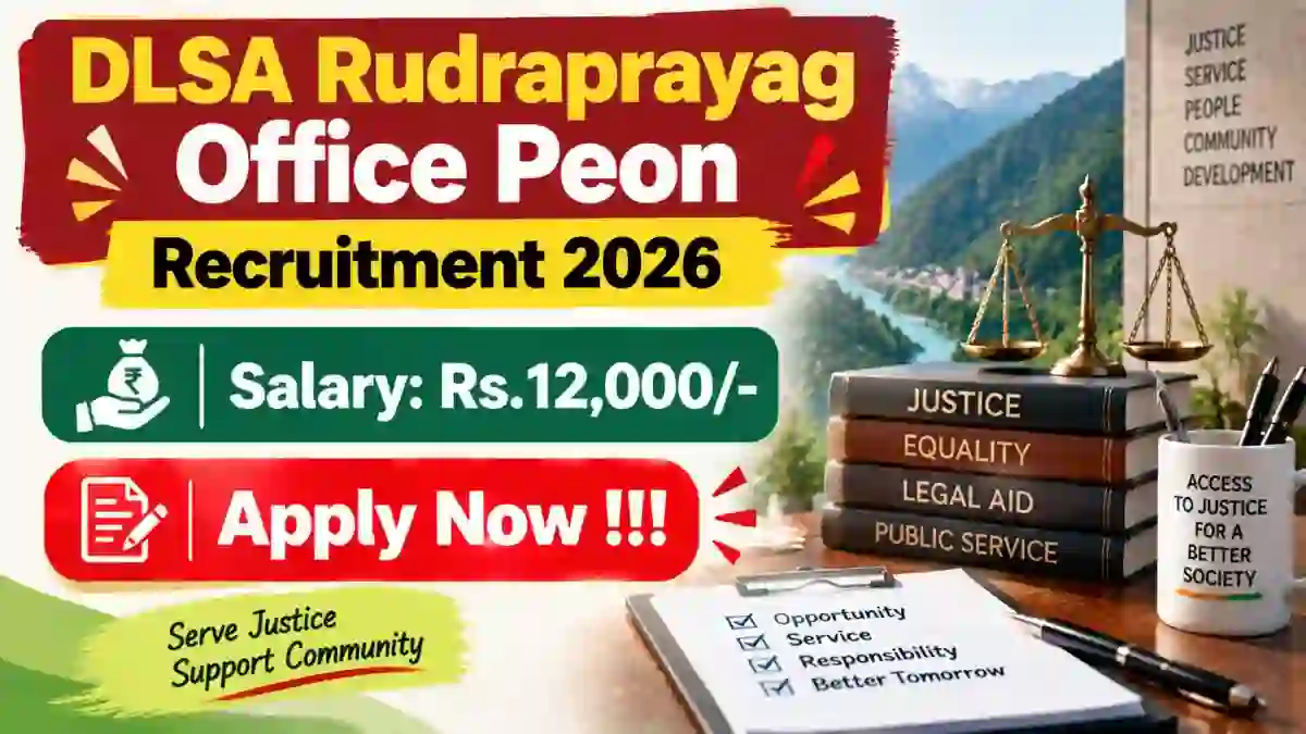 DLSA Rudraprayag Office Peon Recruitment 2026 - Apply Offline DLSA Rudraprayag Office Peon Recruitment 2026 - Apply Offline