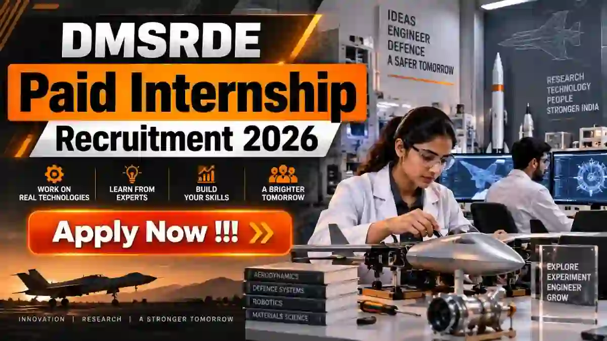 DMSRDE Paid Internship Recruitment 2026 - Apply Offline