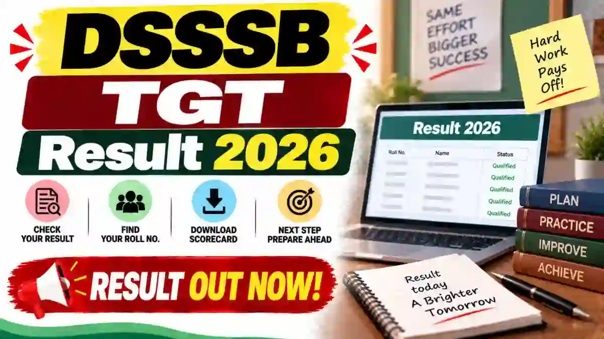 DSSSB TGT Result 2026 Out - Check TGT Sanskrit Result PDF & Roll Numbers at dsssb.delhi.gov.in DSSSB TGT Result 2026 Out - Check TGT Sanskrit Result PDF & Roll Numbers at dsssb.delhi.gov.in