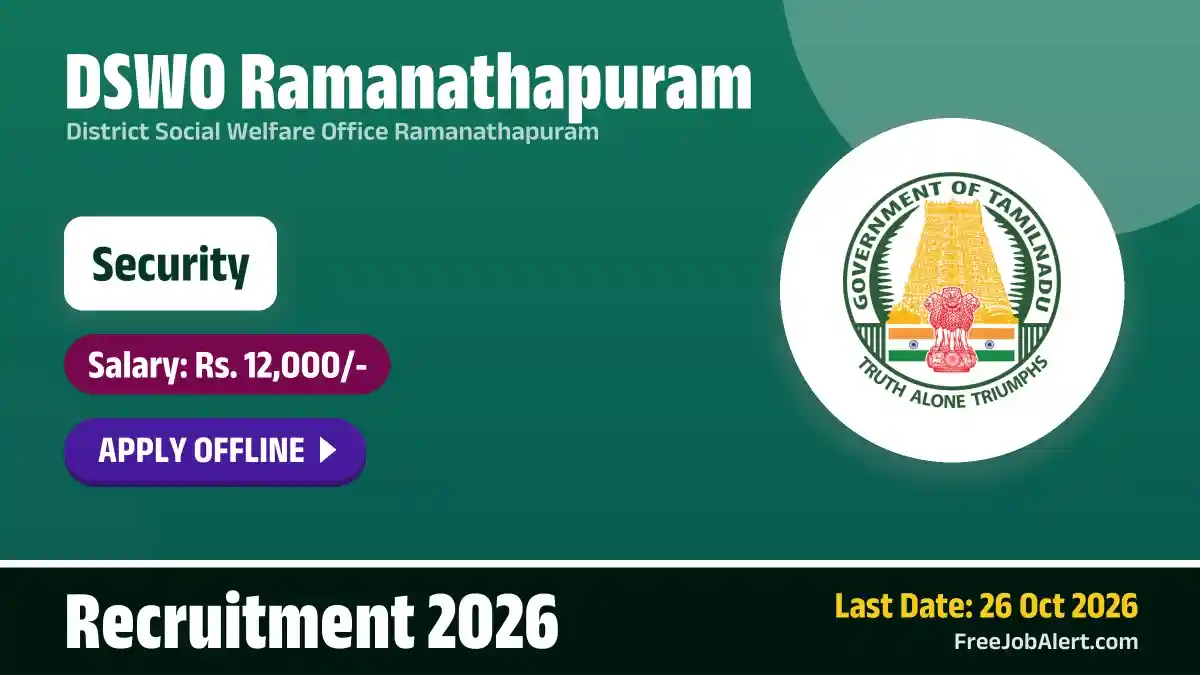 DSWO Ramanathapuram Security Recruitment 2026 – Apply Offline