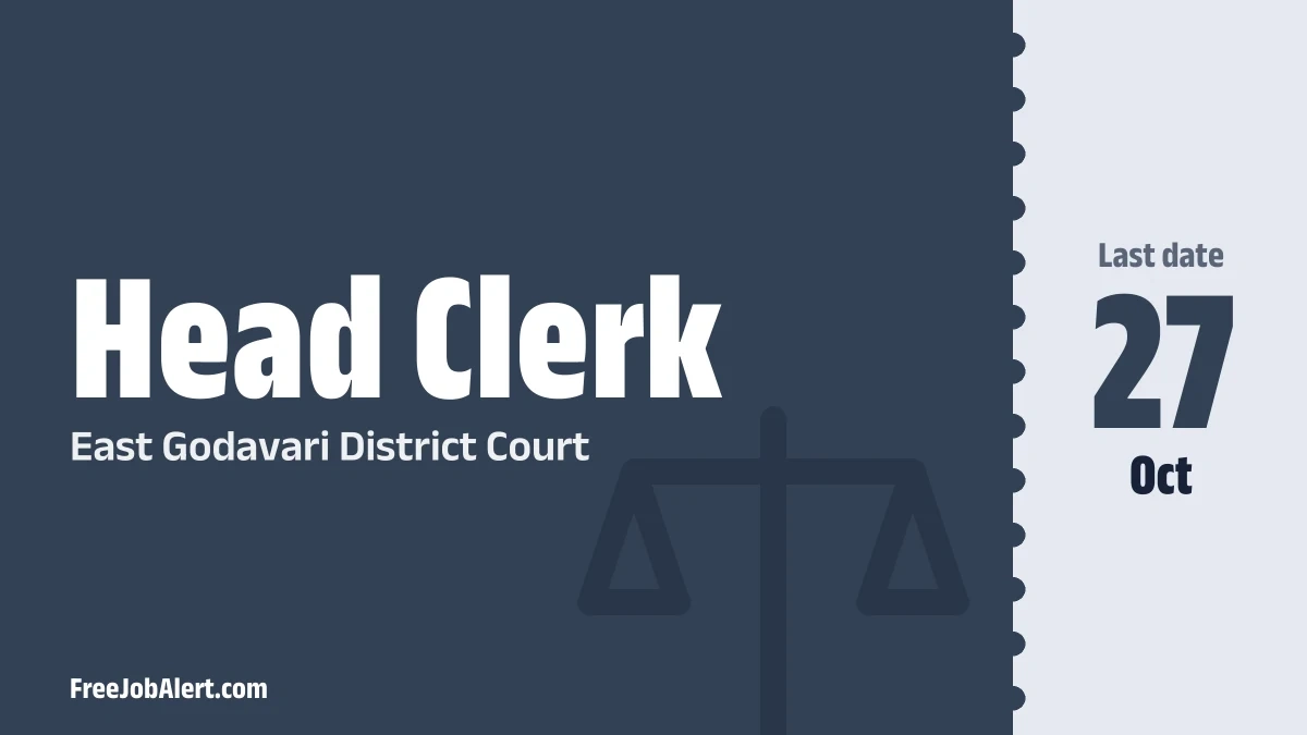 East Godavari District Court Head Clerk Recruitment 2026 – Apply Offline