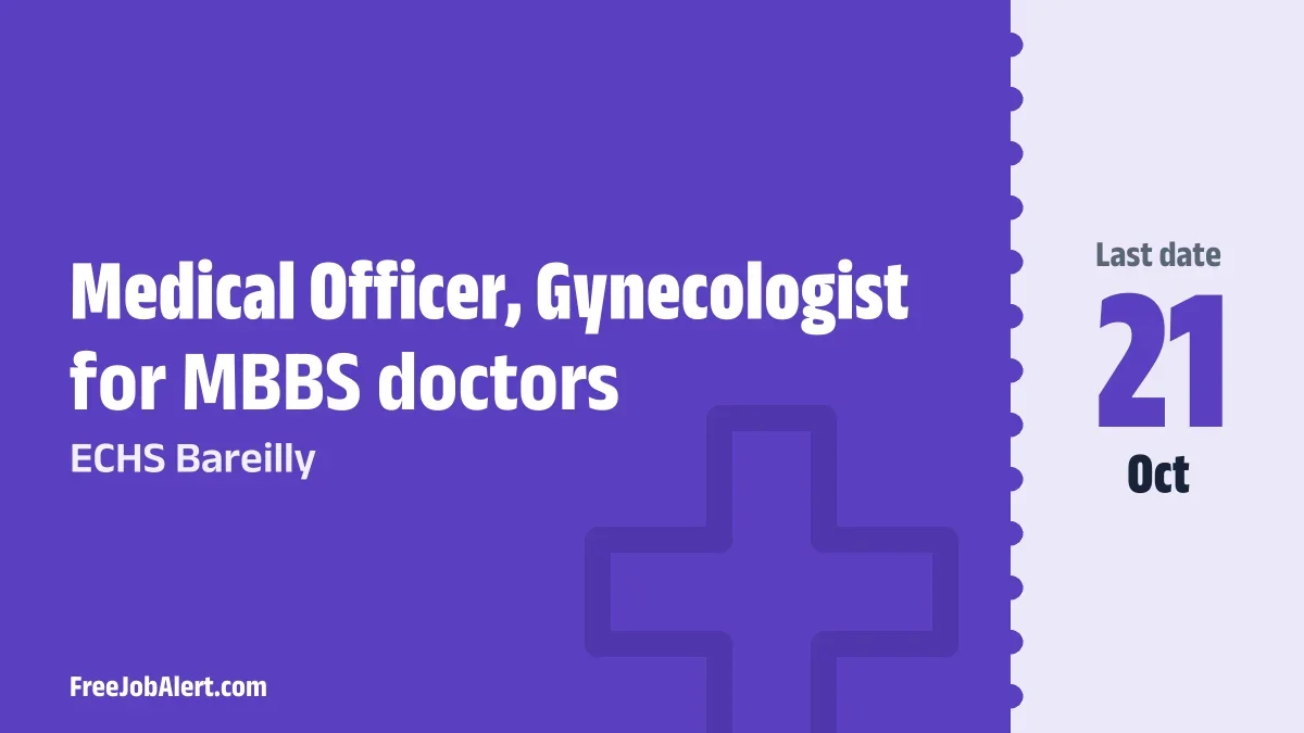 ECHS Bareilly Recruitment 2026 – Apply Offline for Medical Officer, Gynecologist Posts ECHS Bareilly Recruitment 2026 – Apply Offline for Medical Officer, Gynecologist Posts