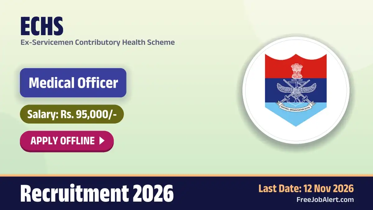 ECHS Medical Officer Recruitment 2026 – Apply Offline ECHS Medical Officer Recruitment 2026 – Apply Offline