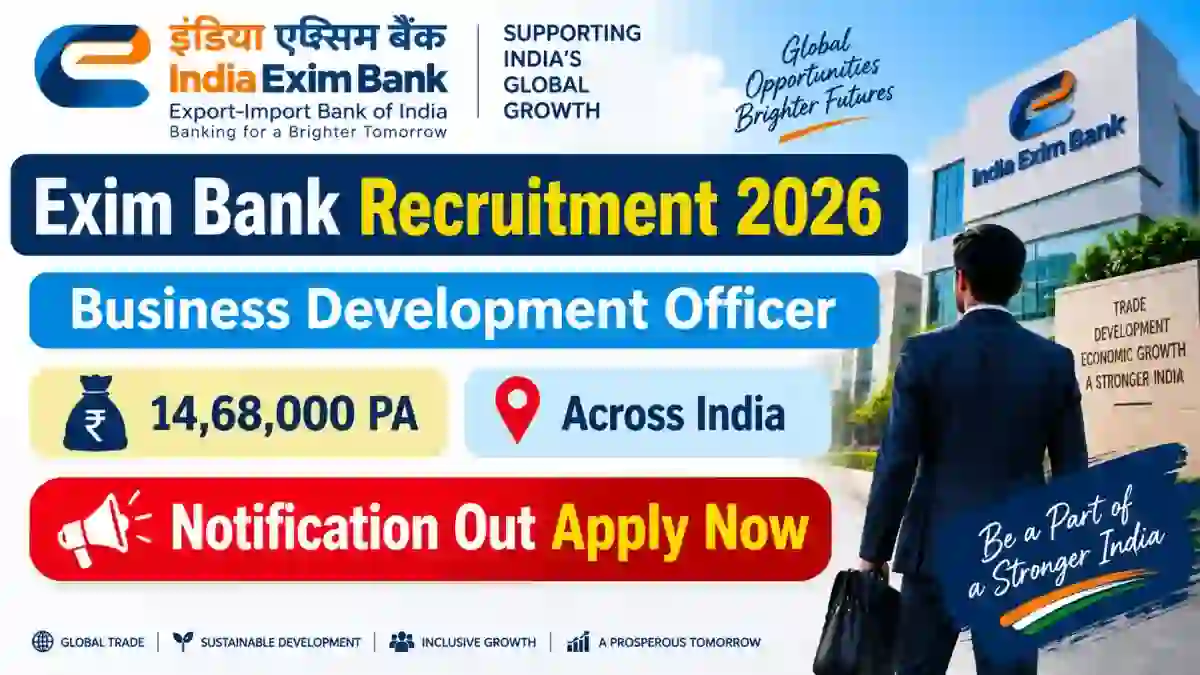 Exim Bank Business Development Officer Recruitment 2026 Notification Out - Apply Online for 12 Posts