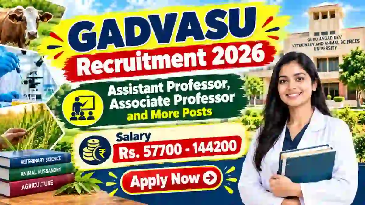 GADVASU Recruitment 2026 - Apply Offline for Assistant Professor, Associate Professor and More Posts GADVASU Recruitment 2026 - Apply Offline for Assistant Professor, Associate Professor and More Posts